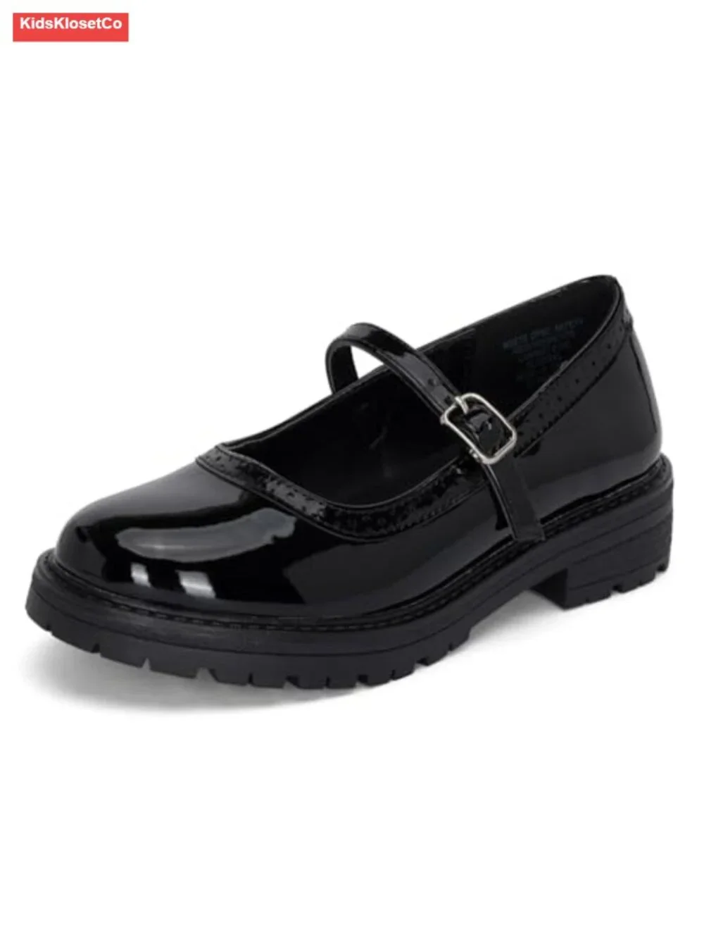 Girls Mary Jane Heeled Loafers Adjustable Buckle Closed Toe Vegan Shoes